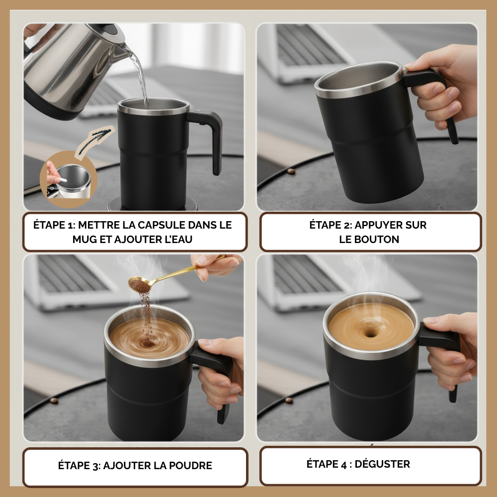 Mug Rituel Bien-être - Mélangeur Automatique