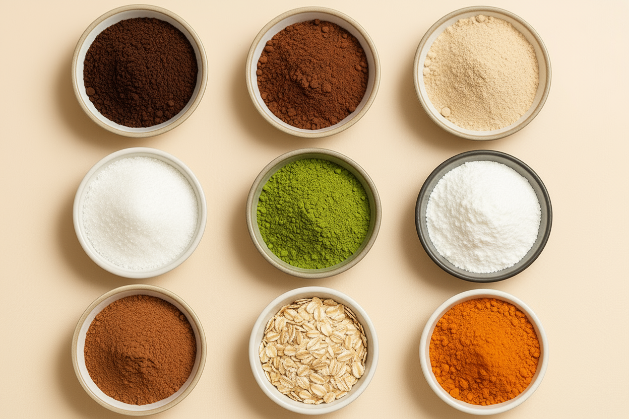 Variété d'ingrédients à mélanger Image